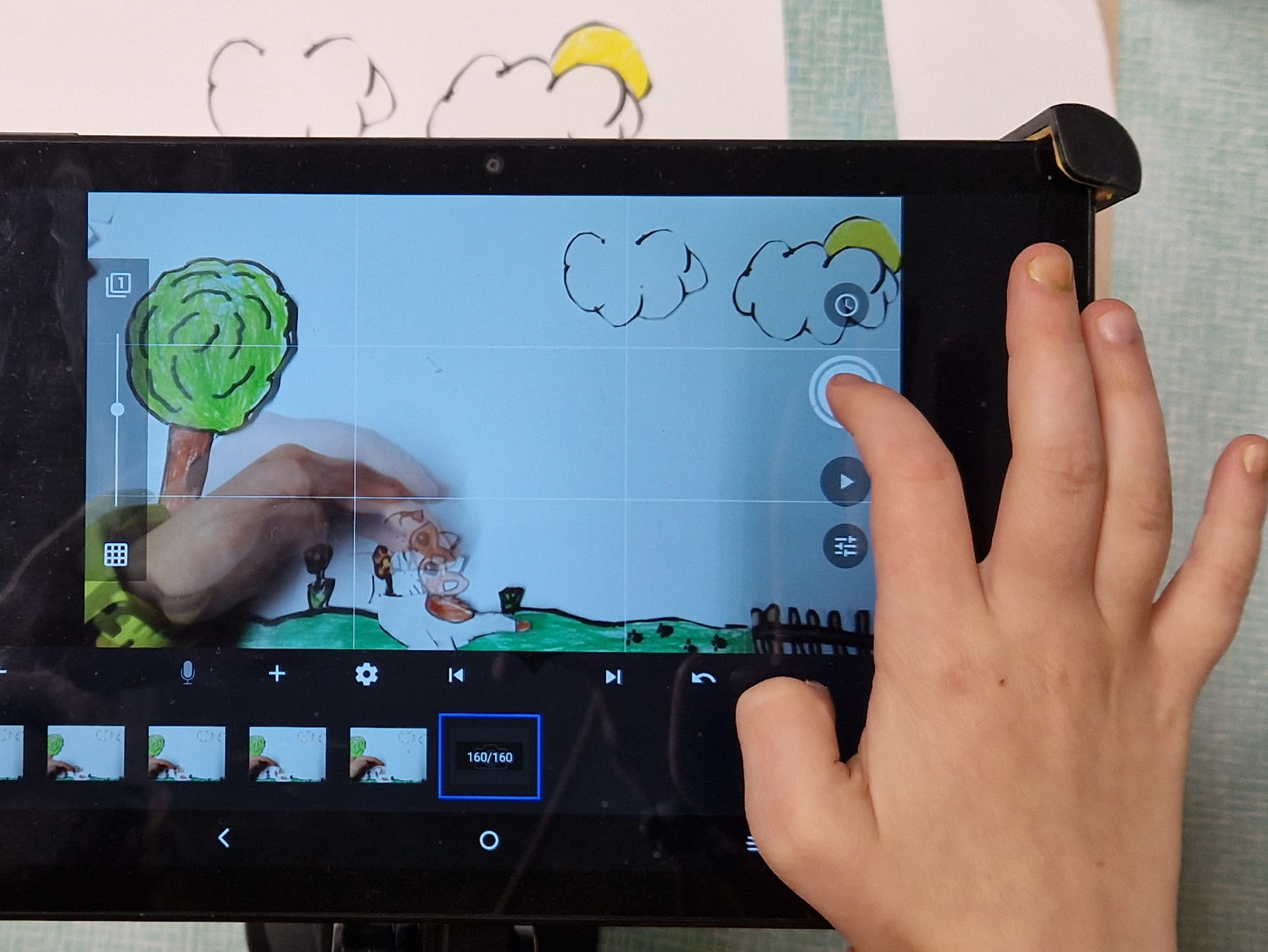 Animace mobilem nebo tabletem